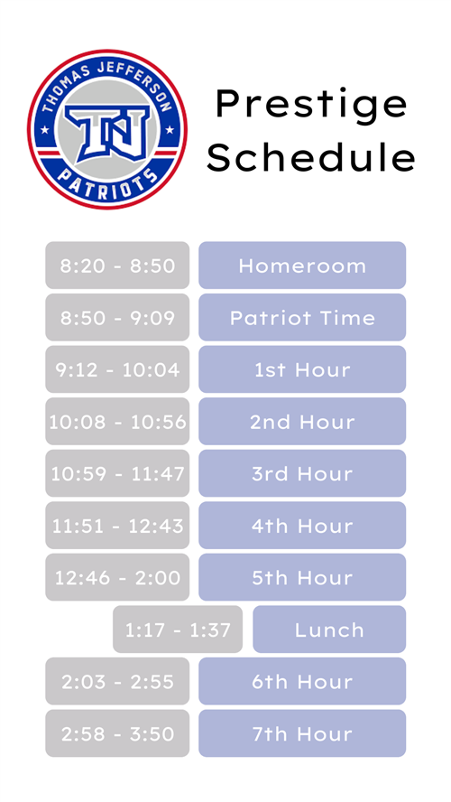 Prestige Daily Schedule